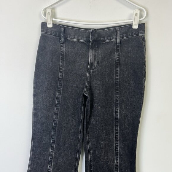 Express 70s Flare Jeans Women’s Size 6 Long 6L Black Mid‎ Rise - Picture 5 of 12